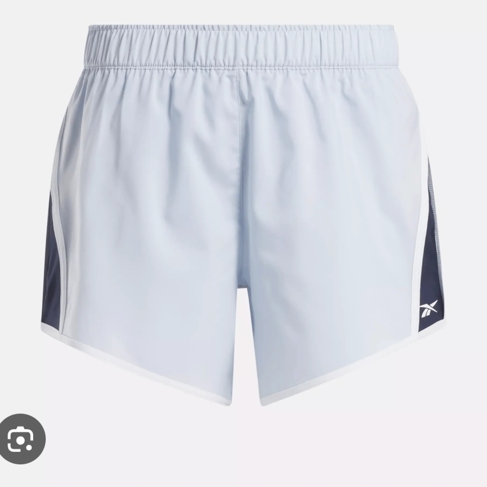 Reebok Women's Light Blue and Navy Athletic Shorts